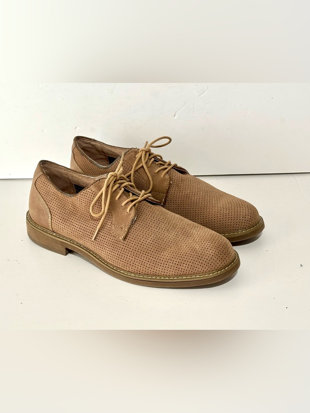 G H Bass Taylor Mens Shoes Suede Leather Oxford Ties Tan 10.5 M